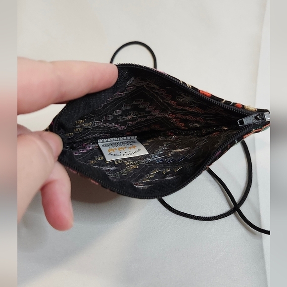 Salem Caravan Mini Purse‎ Black Colorful Embroidery Geo Floral - Picture 4 of 8